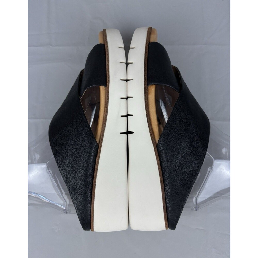 Corso Como Bilanka Leather Sandals 9M Black Wedge Cross Strap Slip-On Slide - Picture 8 of 12
